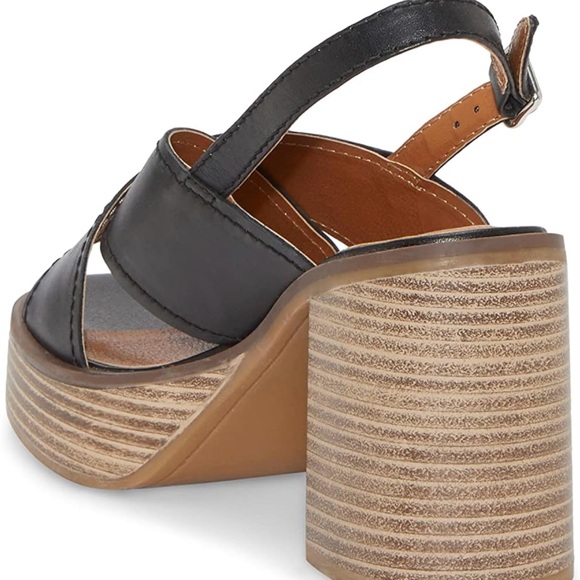 Lucky Brand Platform Sandals | Delmie Slingback | Black - Picture 4 of 10